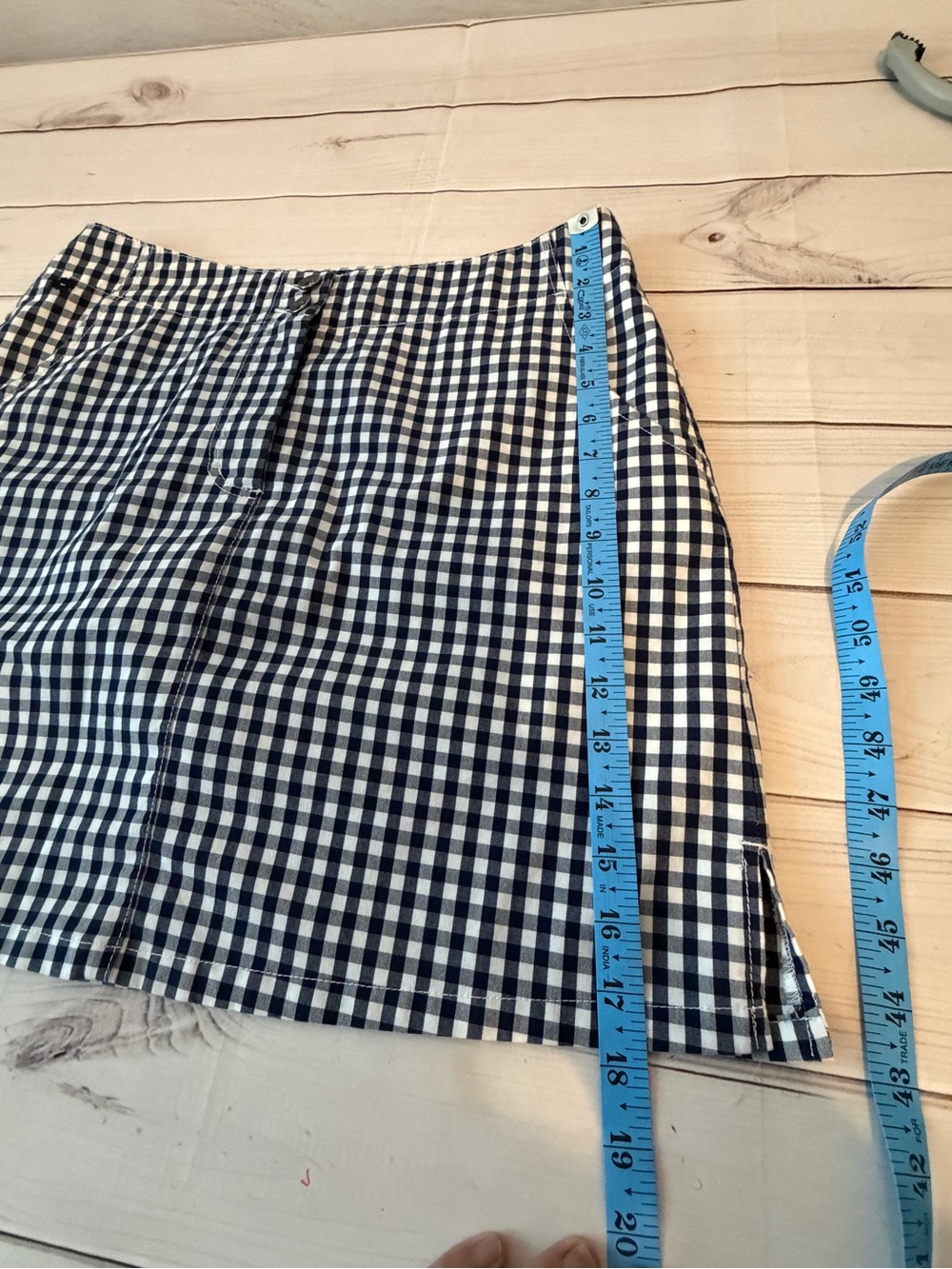 Kartel Navy & White Gingham Skort Size Medium| Perfect for Vacation| Casual - Picture 9 of 11